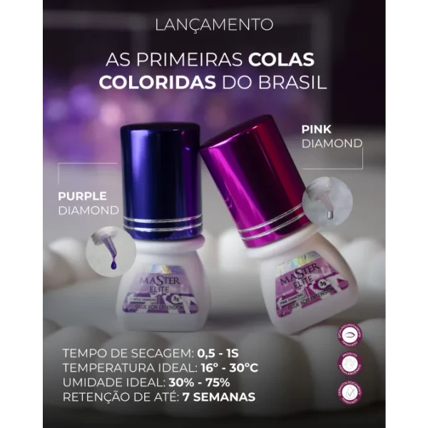 Cola Adesivo Pink Diamond para extensão de cílios Master Elite 3g