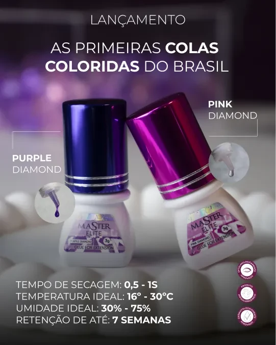 Cola Adesivo Pink Diamond para extensão de cílios Master Elite 3g