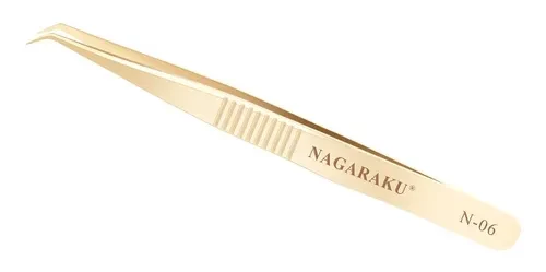 Pinça Nagaraku Extensão De Cílios N-06 Dourada
