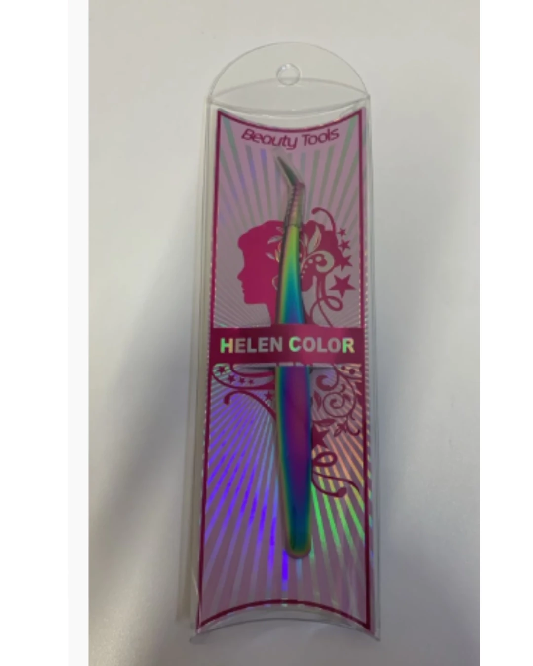 Pinça Alongamento De Cílios Ponta Semi Curva Helen Color - HGJ-1175.