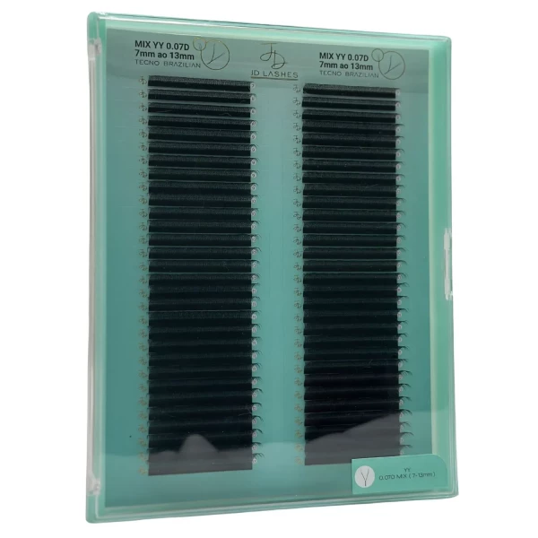 Cílios Tecno Brazilian Economic Line YY Preto 0.07D - JD Lashes 60 Fileiras Volume Brasileiro