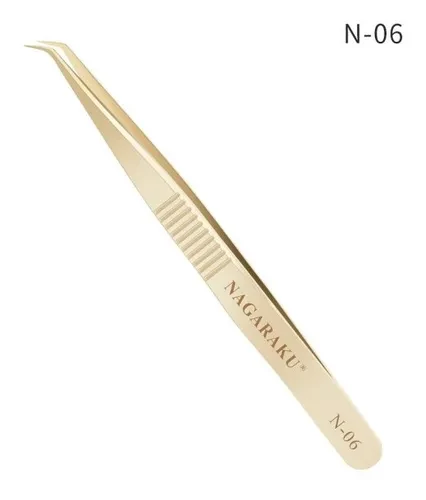 Pinça Nagaraku Extensão De Cílios N-06 Dourada